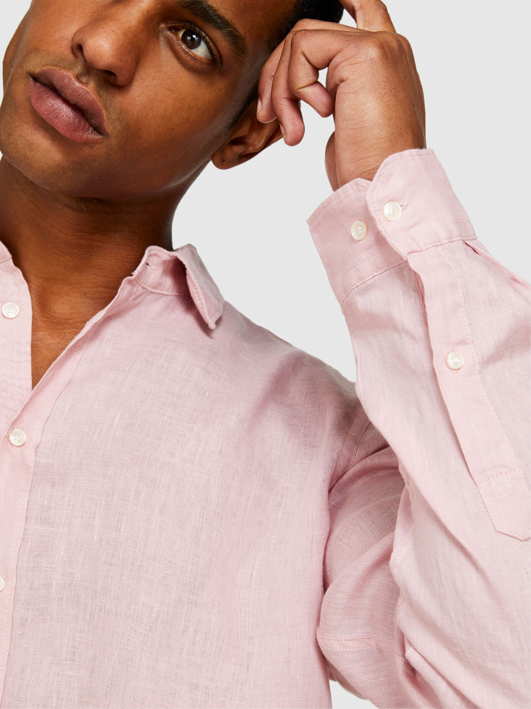 Leinen hemd pink Clearance